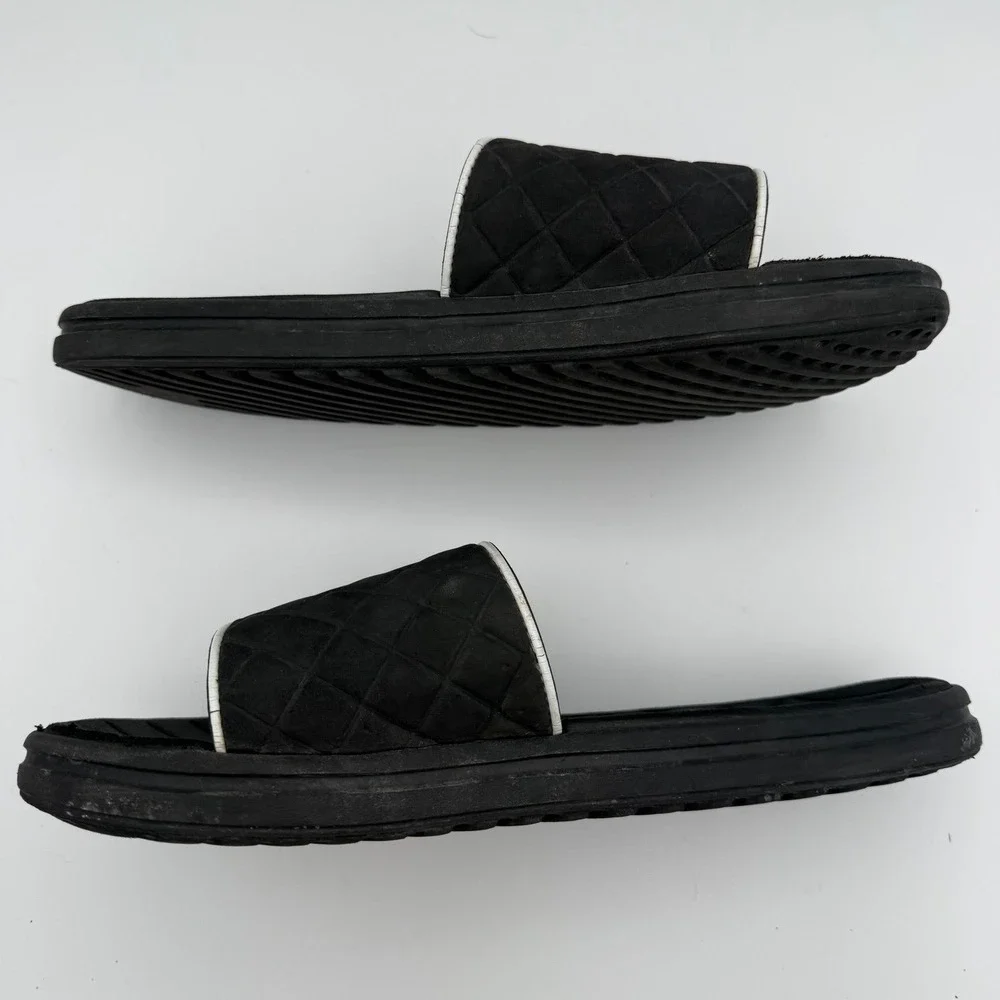 Men's Adidas Black Metallic Silver Zeitfrei Slide UF (UltraFoam+) Slip-On Size 9